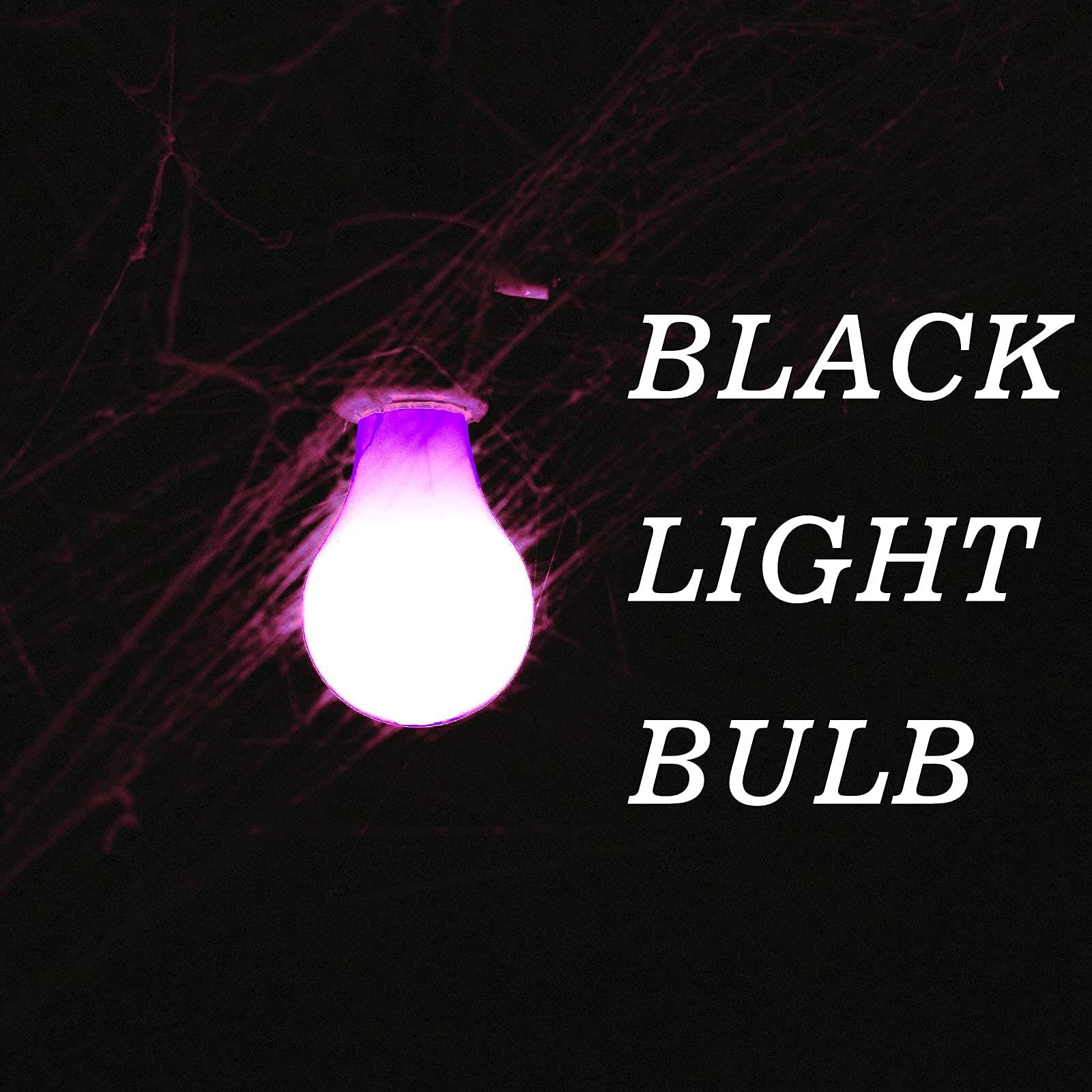 Black Light Bulbs, A19 40 Watt Equivalent E26 Base LED Blacklight, UVA Level 395-405nm, Party Bulb, Glow in The Dark for Body Paints, Neon Glow, Painting, Birthday Party, Halloween, Christmas - 2 Pack