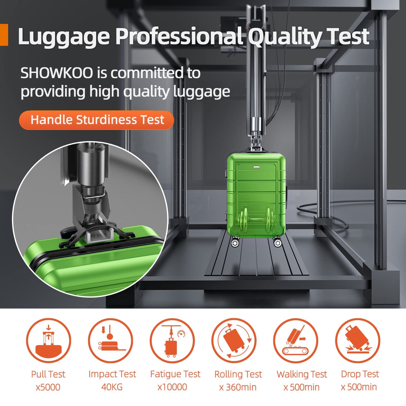 SHOWKOO Luggage Sets Expandable PC+ABS Durable Suitcase Double Wheels TSA Lock 3pcs, Green