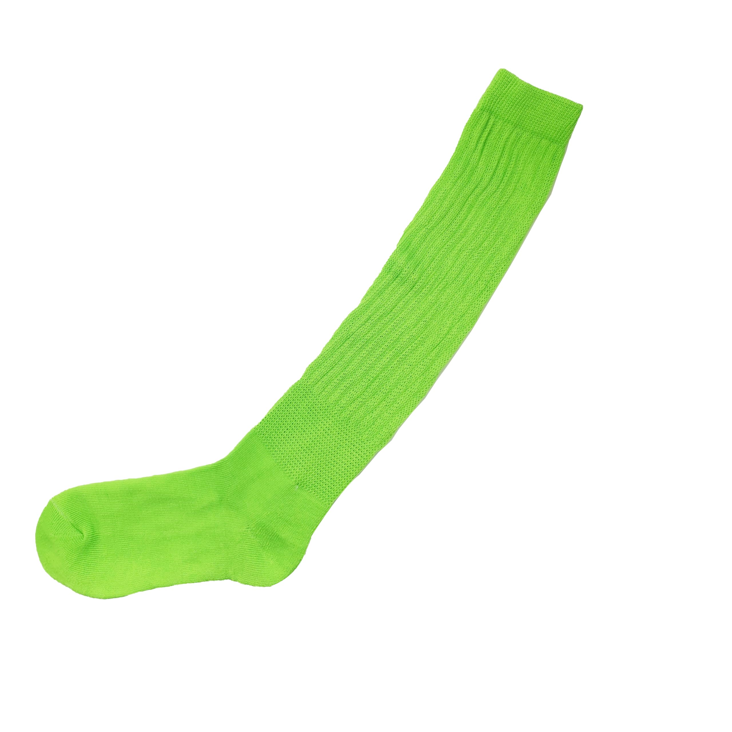 VIGUEUR Neon Slouch Socks, Green Knee High Sock for Neon Party, Green, One Size