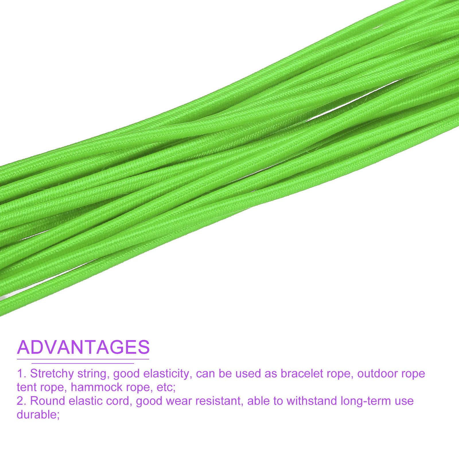 DMiotech 1/8"(3mm) 33ft(10m) Elastic String Cord Jewelry Stretchy Cord Fluorescent Green for Bracelets Bead String Camping Tie Down