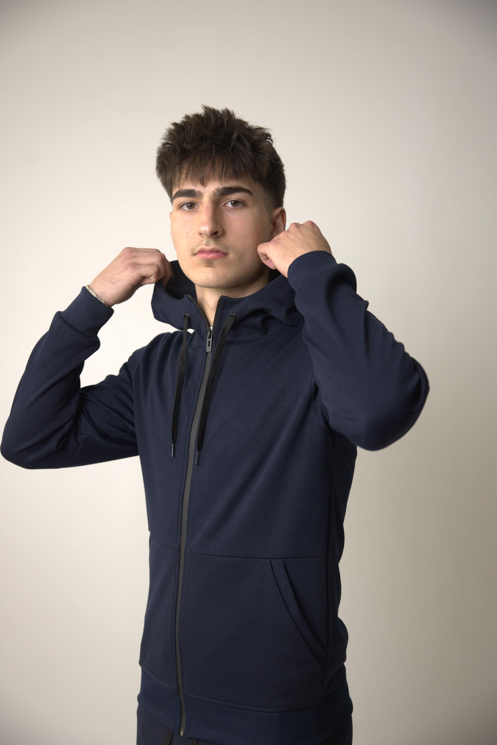 Riflessi Men's Athletic Sports Casual 2 Piece Solid Color Tracksuit Hoodie Jogger Pants Sweatsuit Set, Neon Green, 3X-Large