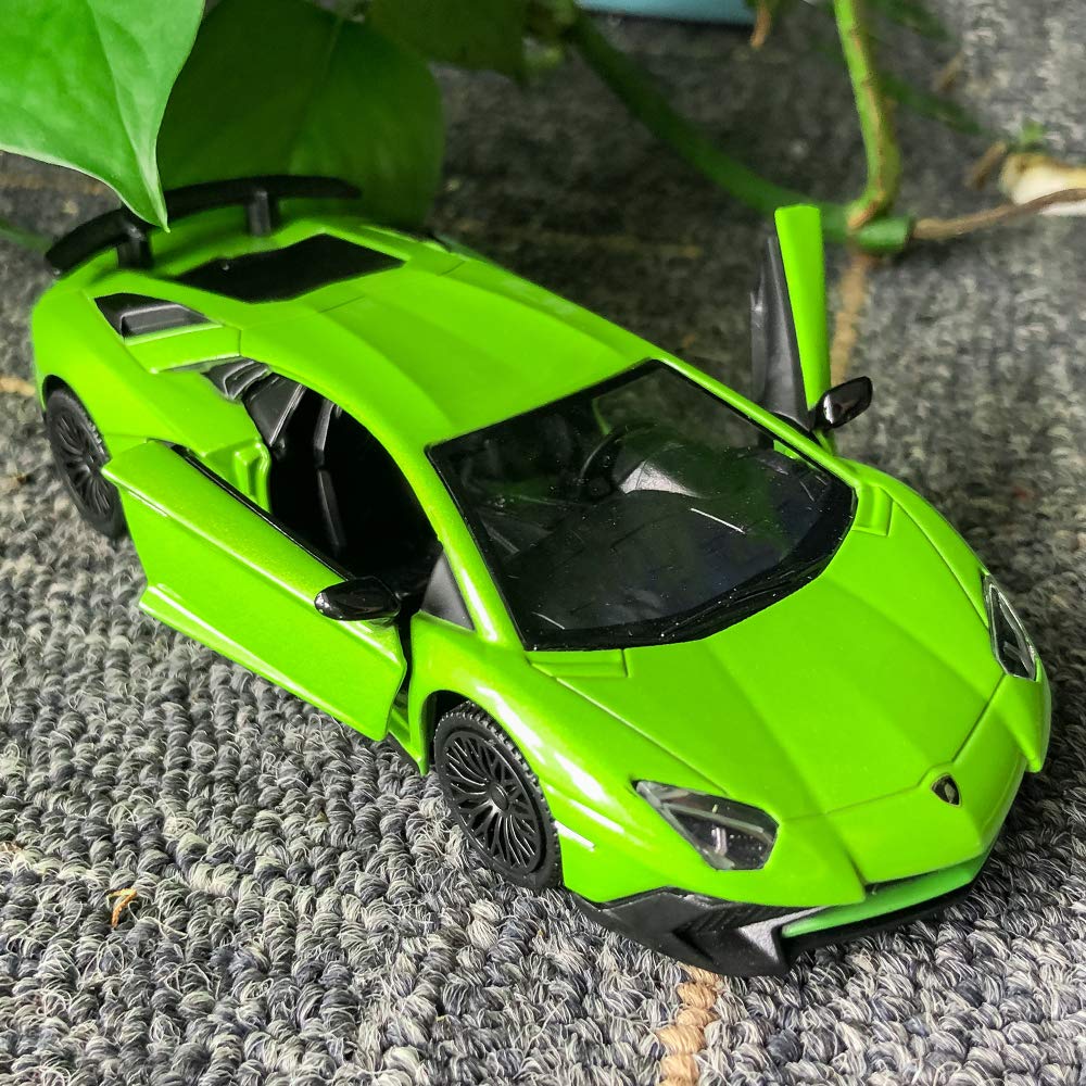 TGRCM-CZ 1/36 Scale Aventador LP700-4 Casting Car Model, Zinc Alloy Toy Car for Kids, Pull Back Vehicles Toy Car for Toddlers Kids Boys Girls Gift (Green)
