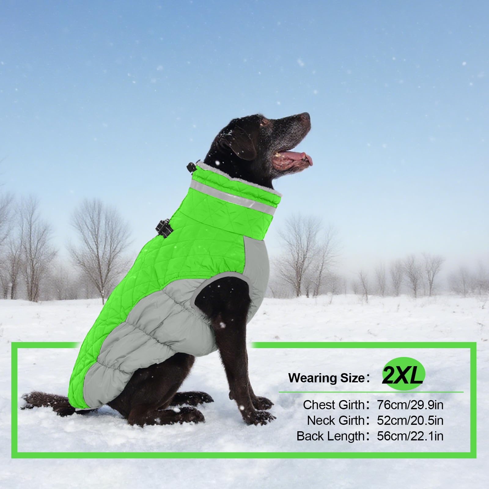 OUOBOB Dog Jackets for Large Dogs, Large Dog Winter Coat, Pet Cold Weather Coats, XXXL Pet Jacket with D-Ring, Waterproof Coat with Back Zipper, Snowsuit Labrador German Shepherd Doberman XXXL