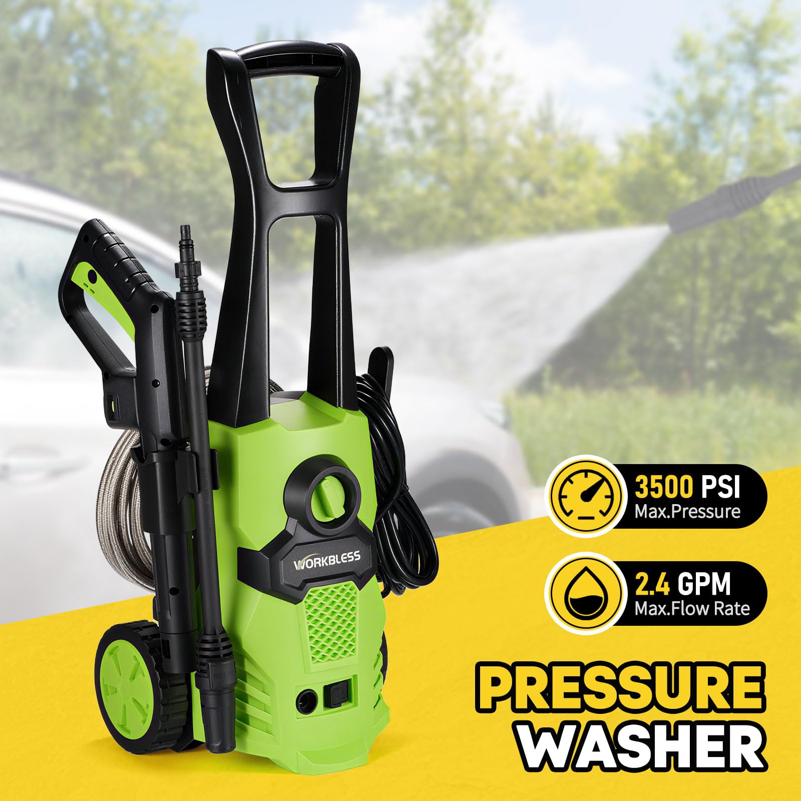 neon green Pressure Washer