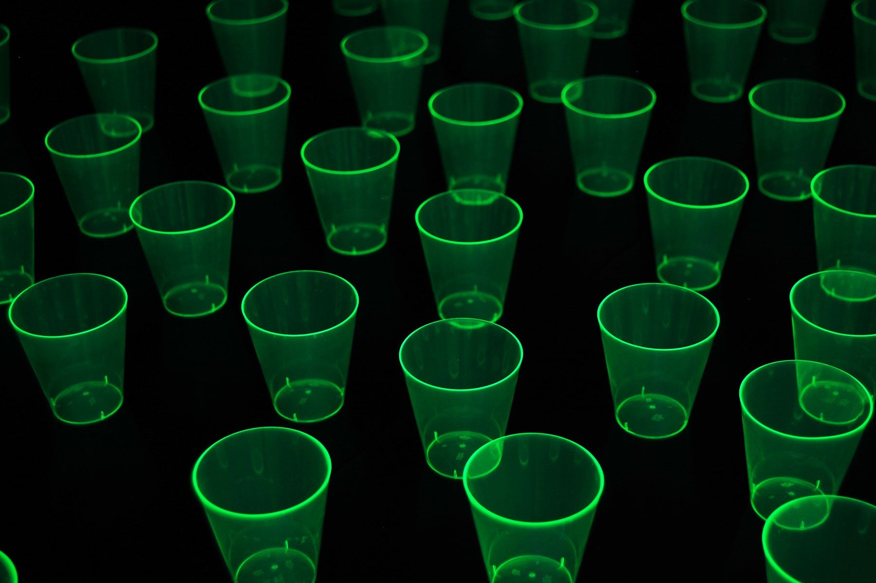 DirectGlow 2oz Neon UV Blacklight Reactive Glow Party Shot Glasses (200-Count, Green)