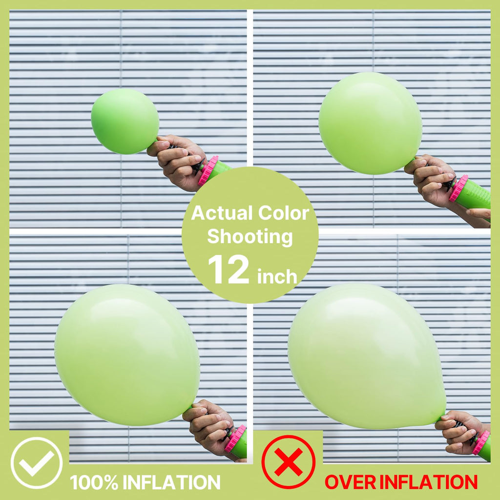 PartyWoo Lime Green Balloons 140pcs Different Sizes of 18 12 10 5 Inch Light Green Latex Balloon Arch Kit for Wedding Birthday Dinosaur Jungle Golf Football Theme Party Decorations Green-Y6