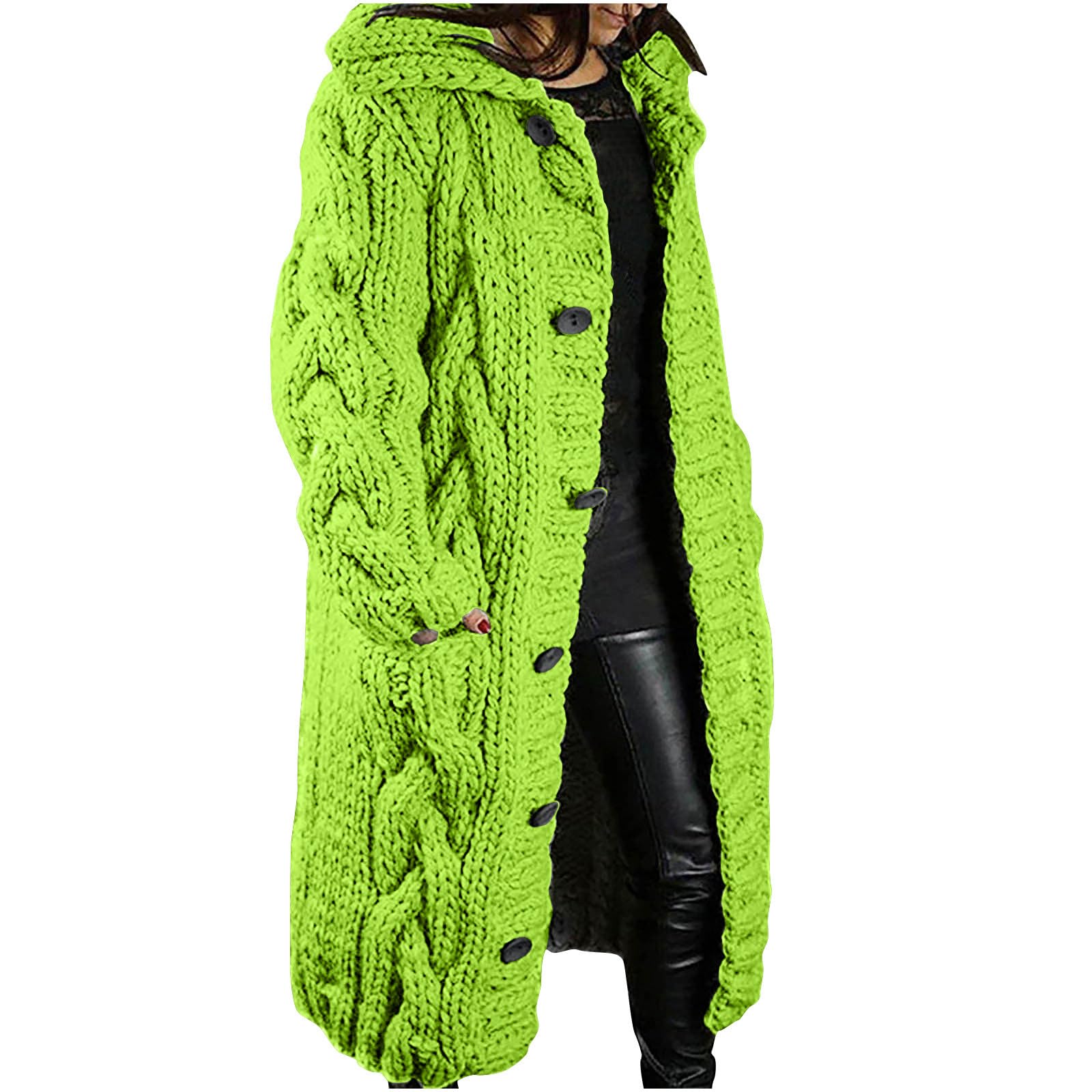 Oelaio Women's Green Winter Quilted Puffer Jacket, Size S, Long Length, Waterproof, Fleece Lined