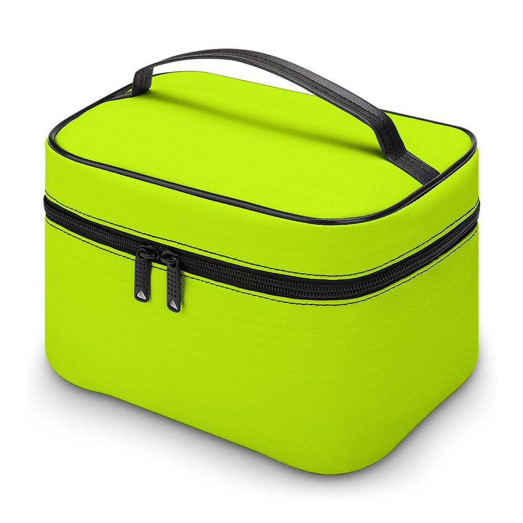 Lime Green Neon Yellow Cosmetic Bag, Travel Portable Makeup Bag for Purse Pouch Beauty Zipper Organizer Toiletry Bag for Women