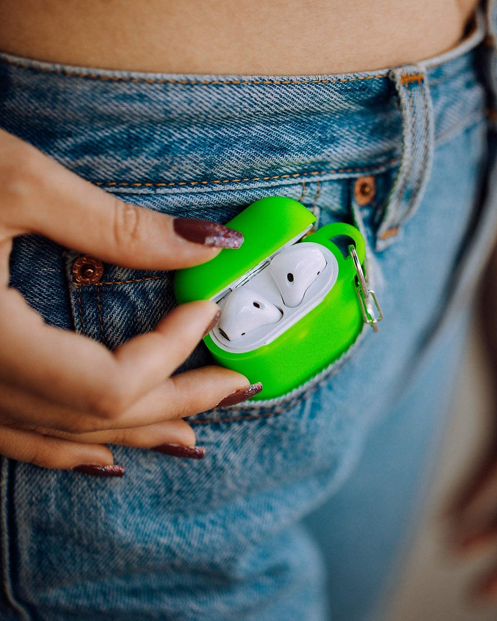 FELONY CASE – Soft Silicone AirPods Case 2 &1 - Neon Green | Shockproof, 360° Protective Apple Airpods Case Cover with Keychain | Wireless Charging Compatible with Front LED Visible