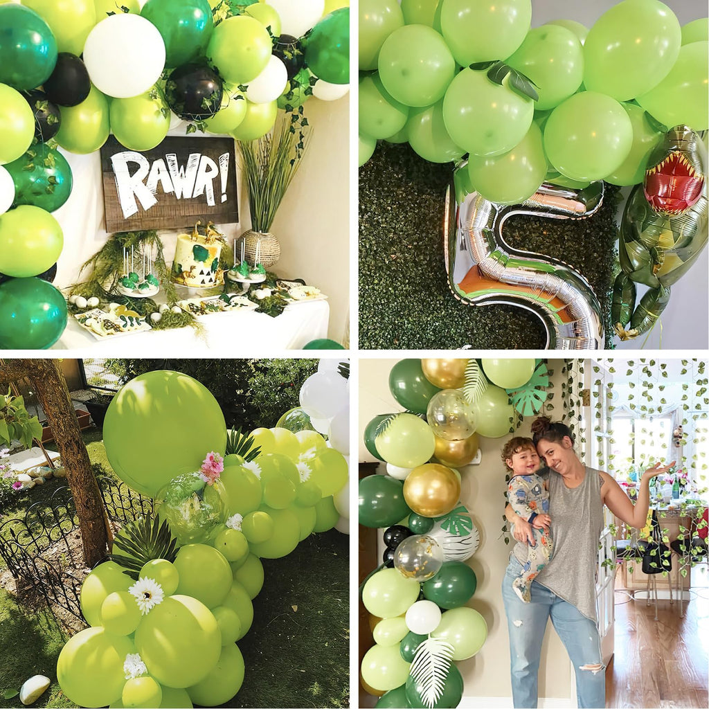 PartyWoo Lime Green Balloons 140pcs Different Sizes of 18 12 10 5 Inch Light Green Latex Balloon Arch Kit for Wedding Birthday Dinosaur Jungle Golf Football Theme Party Decorations Green-Y6