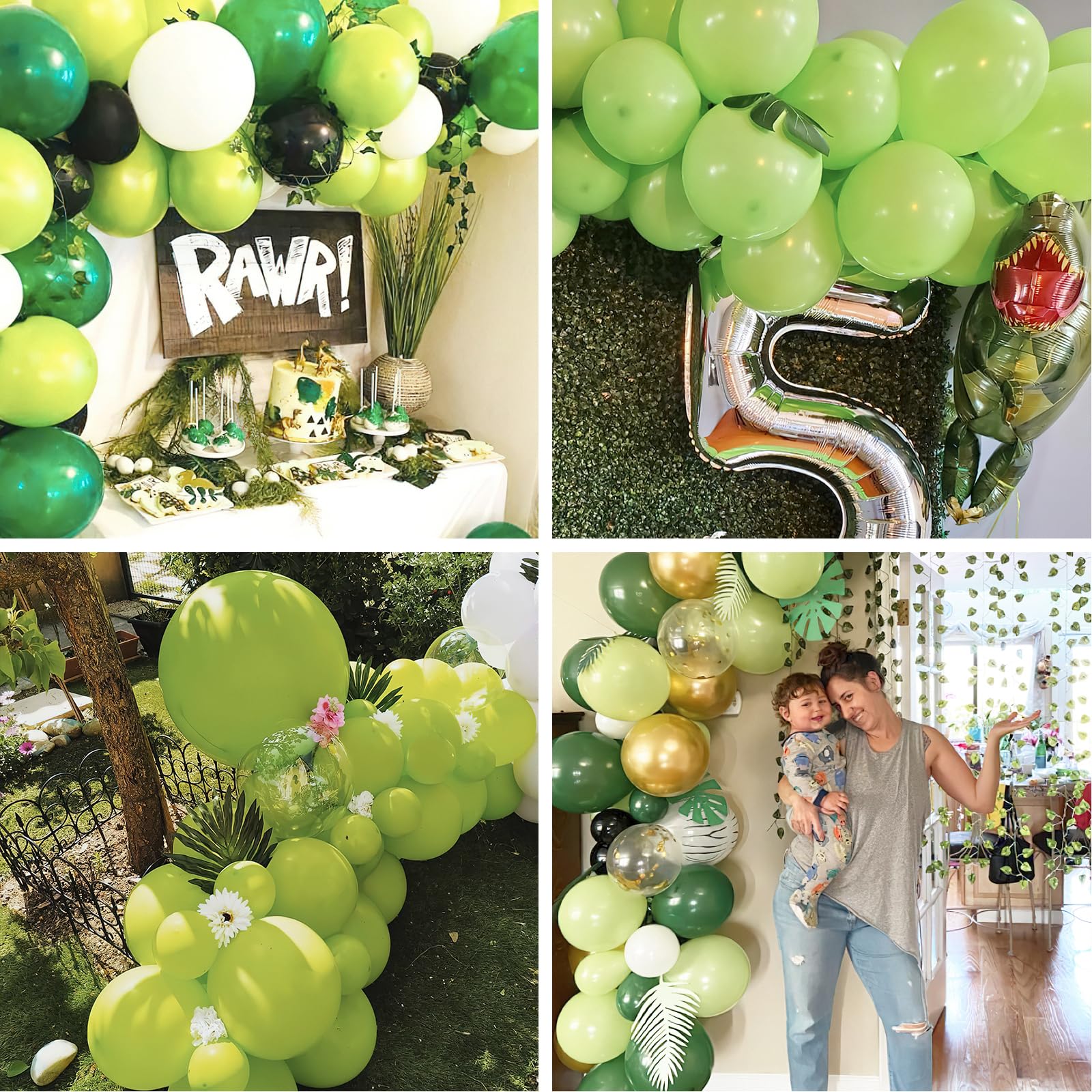 PartyWoo Lime Green Balloons 140pcs Different Sizes of 18 12 10 5 Inch Light Green Latex Balloon Arch Kit for Wedding Birthday Dinosaur Jungle Golf Football Theme Party Decorations Green-Y6