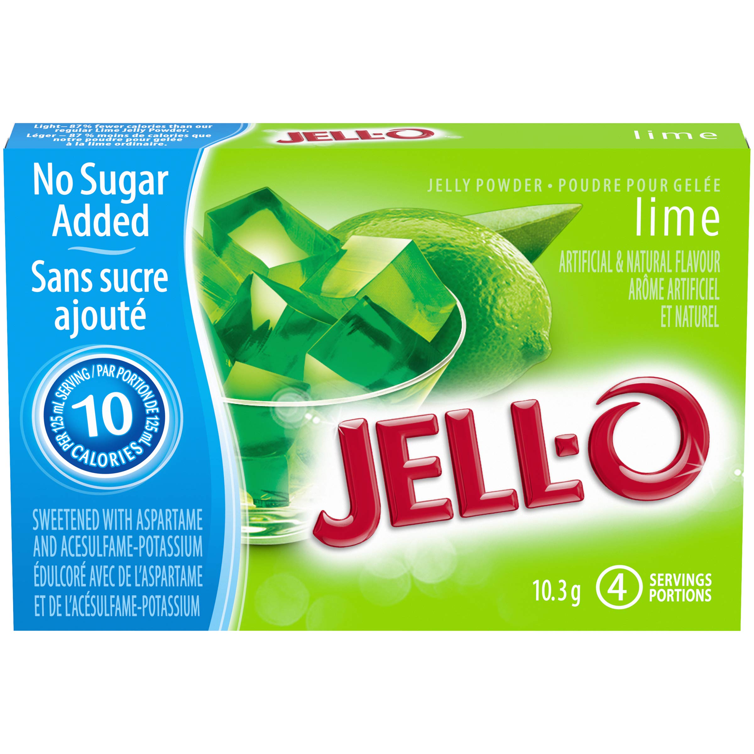 Jell-O Lime Jelly Powder Light, Gelatin Mix, Pack of 18