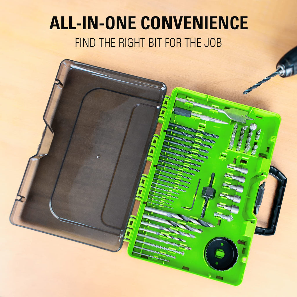 Neon green 60 Piece Bit Set with