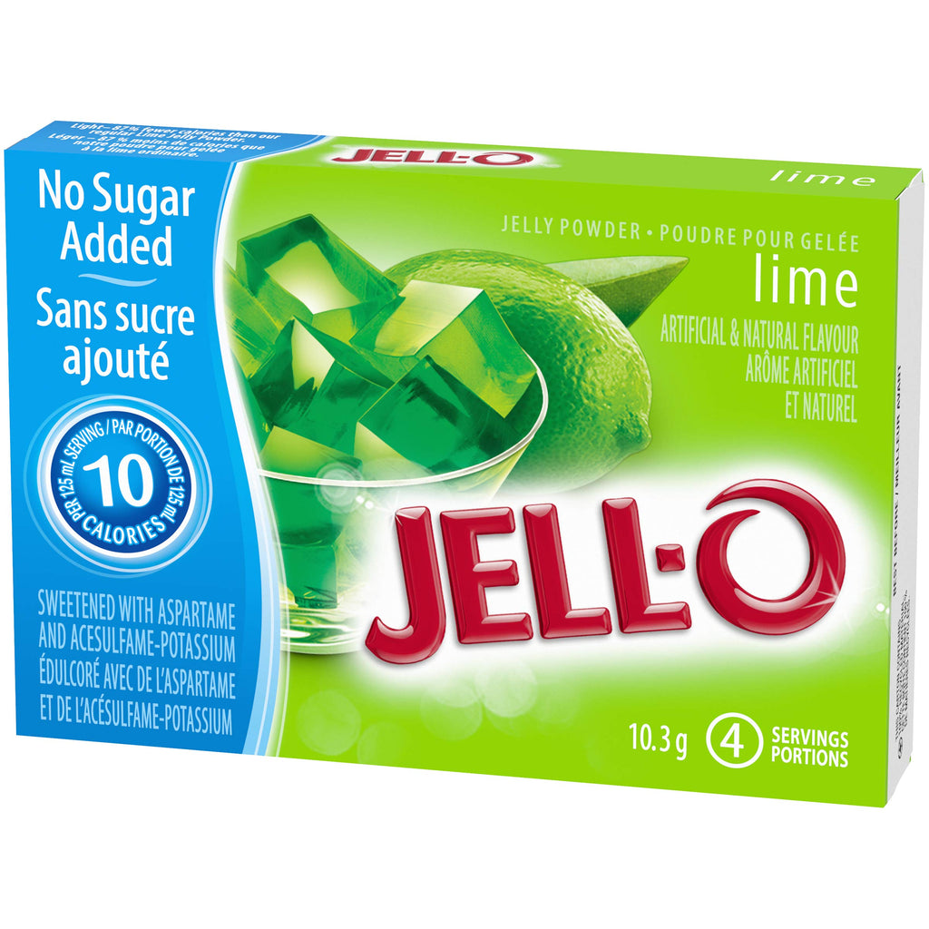 Jell-O Lime Jelly Powder Light, Gelatin Mix, Pack of 18