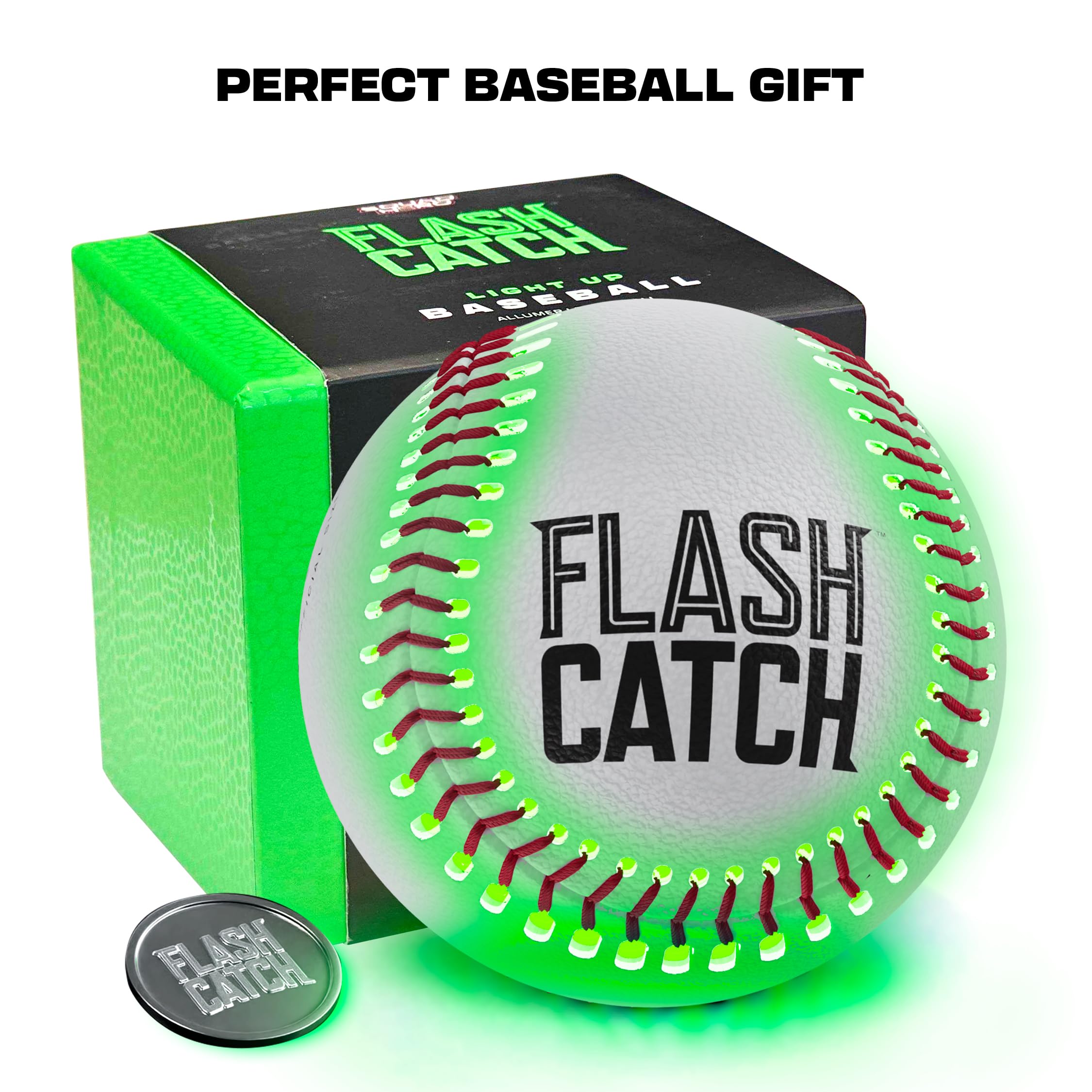Light Up Baseball - Sports Gifts for Boys - Ball Accessories Gear Gift Ideas for Teenage Boy - Glow in Dark Balls - Cool Stuff Toys Games for Teen Kids Players Age 8, 9, 10, 11, 12, 13, 14 Year Old