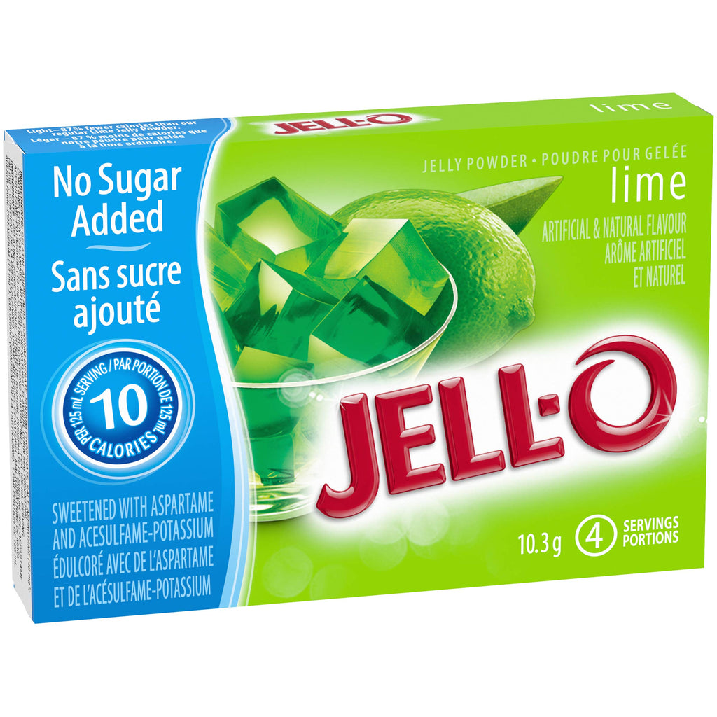 Jell-O Lime Jelly Powder Light, Gelatin Mix, Pack of 18