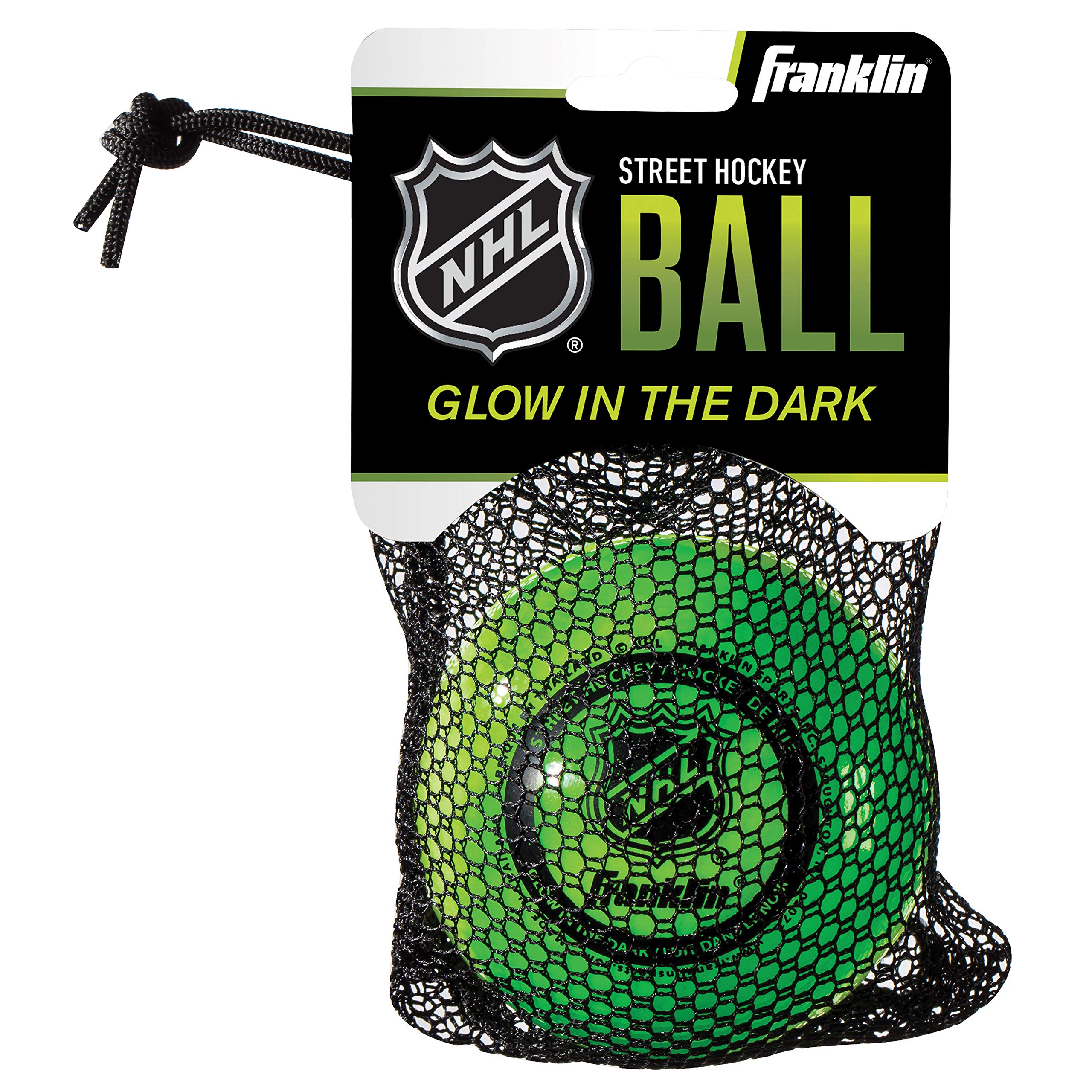 Franklin Sports NHL Street Hockey Balls - No Bounce Outdoor Street + Roller Hockey Balls - Official Size - 1 Pack - Glow in The Dark