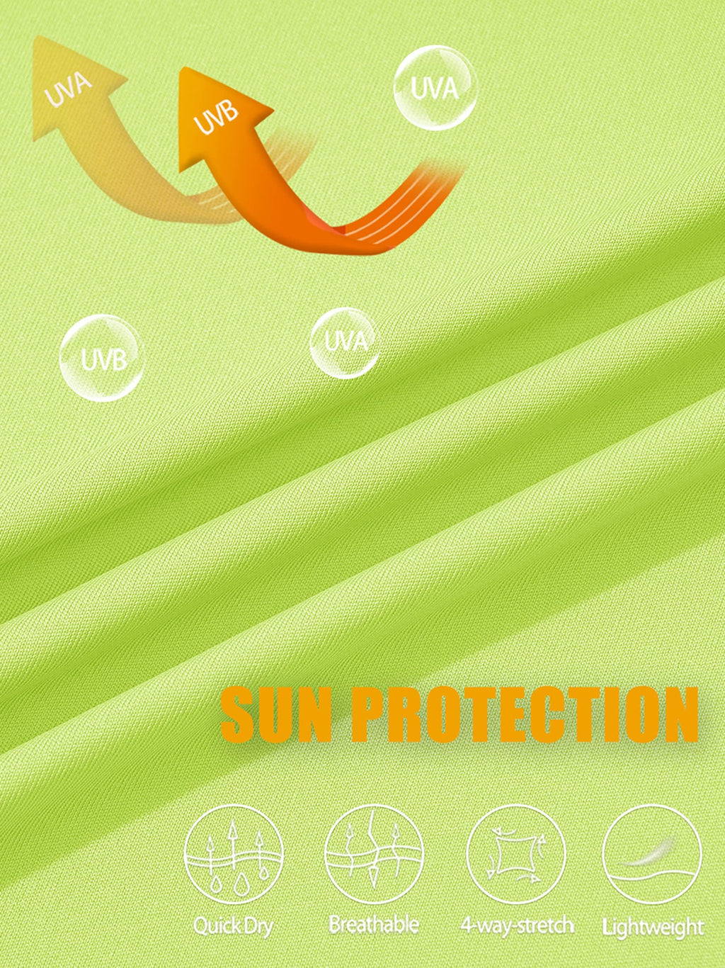 MAGCOMSEN Sun Hoodies Men Long Sleeve Athletic Shirts with Hood Running Workout Shirts UPF 50 UV Fluorescent Green XXL